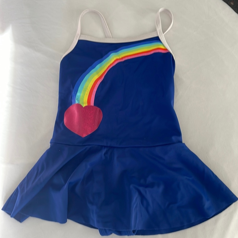 Lands End 3t skirted rainbow swimsuit. Lined. GUC
